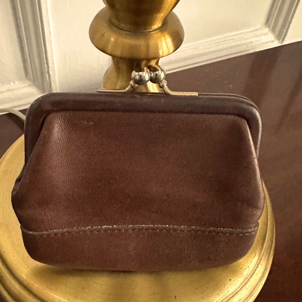 Coach brown leather coin wallet